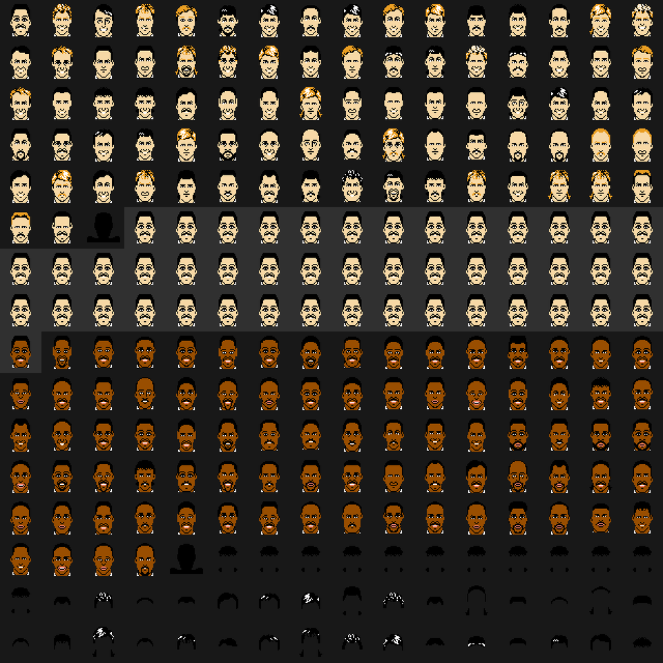 All 256 player faces
