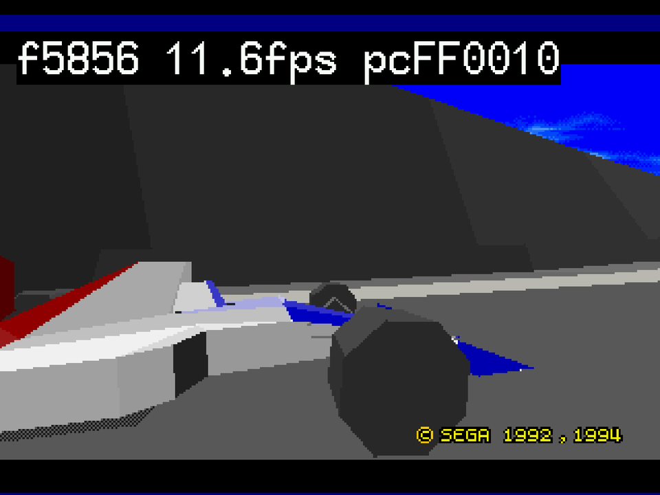 Virtua Racing Deluxe on the Dreamcast build